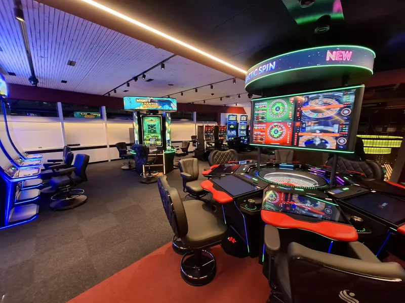 Spielbereich im Swiss Casino Winterthur mit elektronischem Roulette