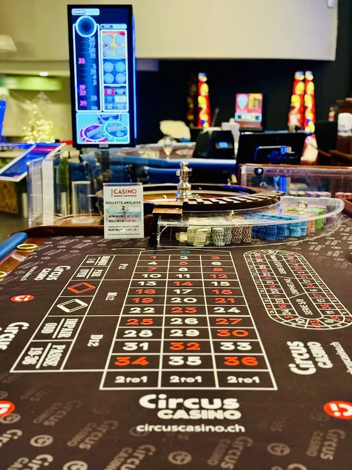 Roulette-Tisch im Circus Casino Crans-Montana